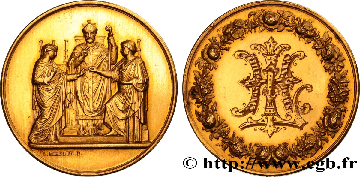 III REPUBLIC Médaille de mariage AU