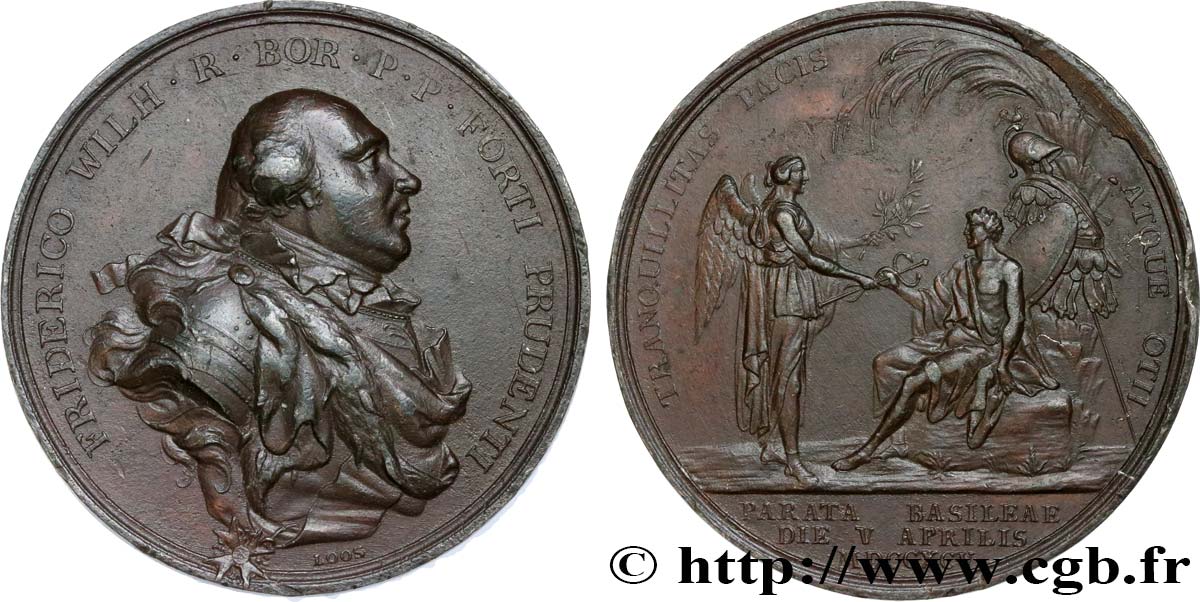 ALLEMAGNE - ROYAUME DE PRUSSE - FRÉDÉRIC-GUILLAUME II Médaille, Paix de Bâle fVZ
