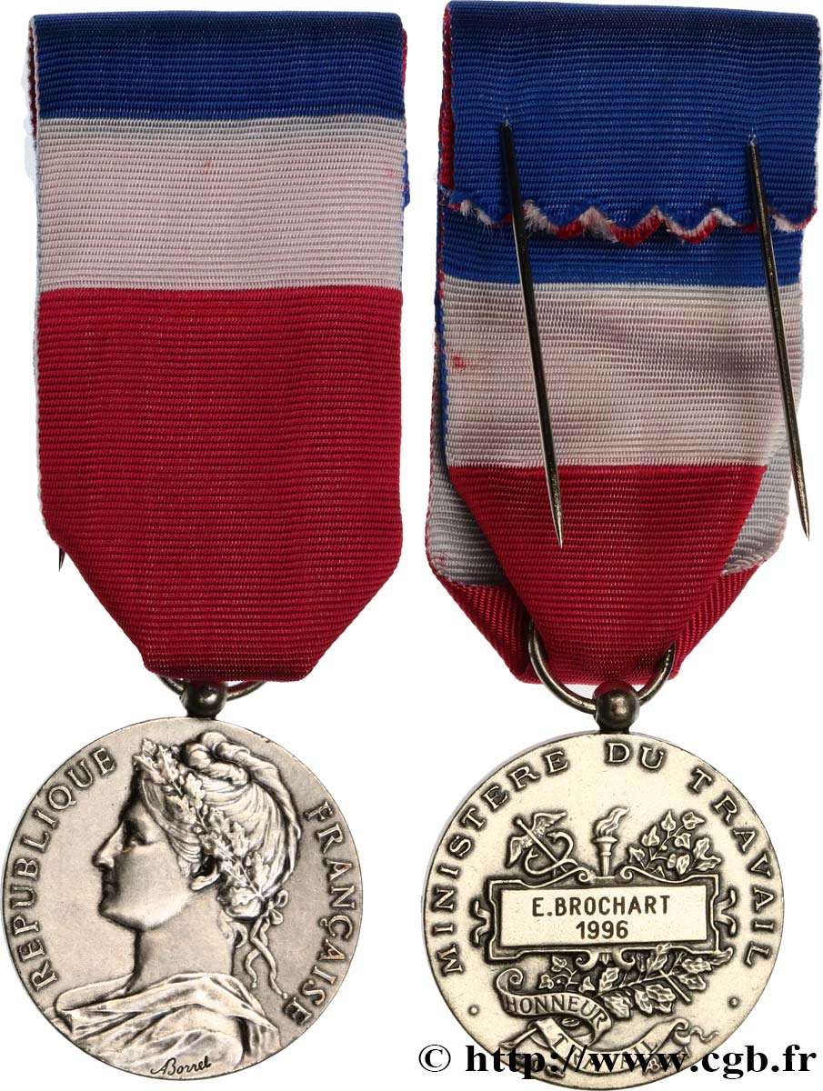 QUINTA REPUBBLICA FRANCESE Médaille d’honneur du travail BB