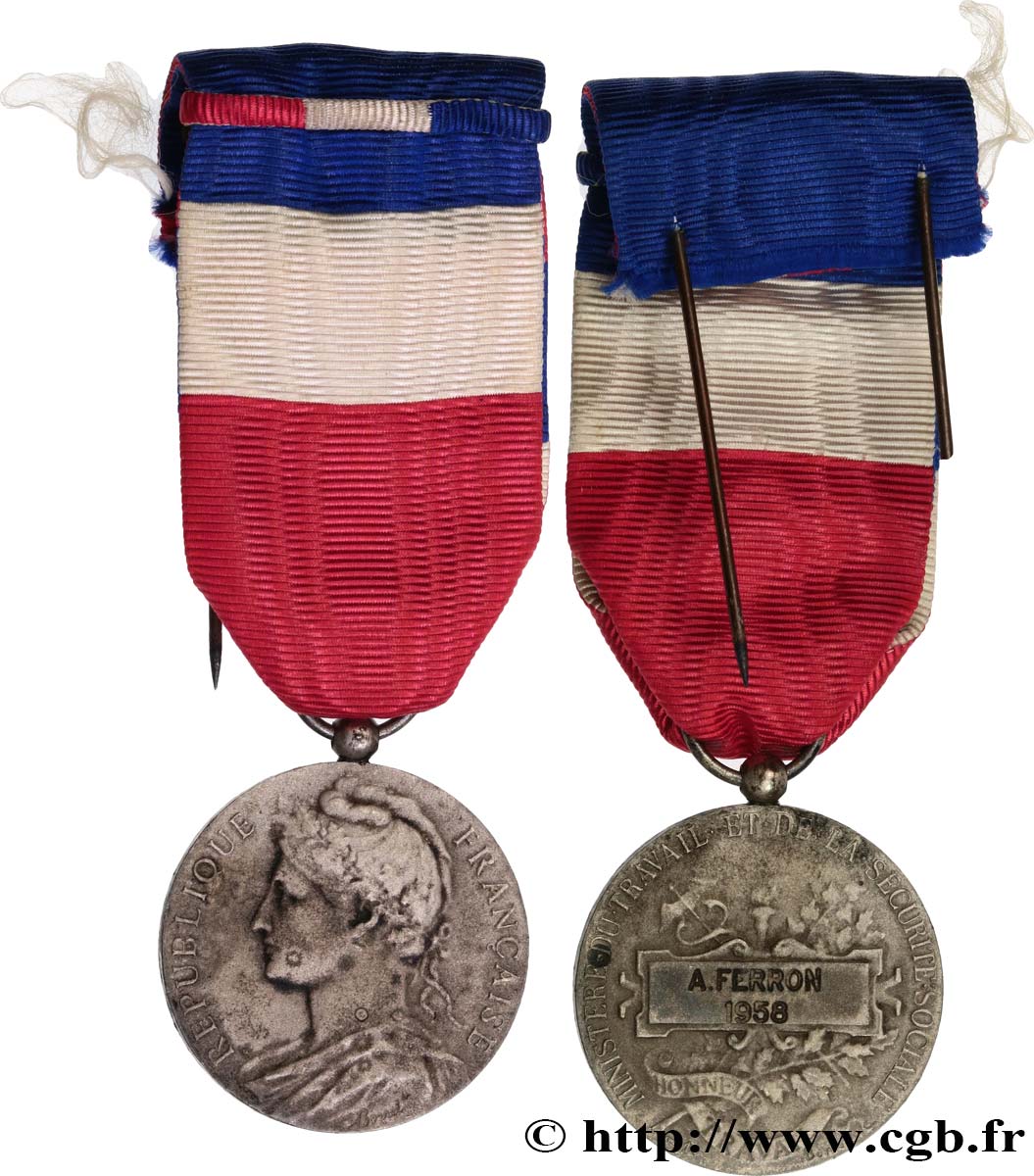 IV REPUBLIC Médaille d’honneur du travail, 20 ans XF