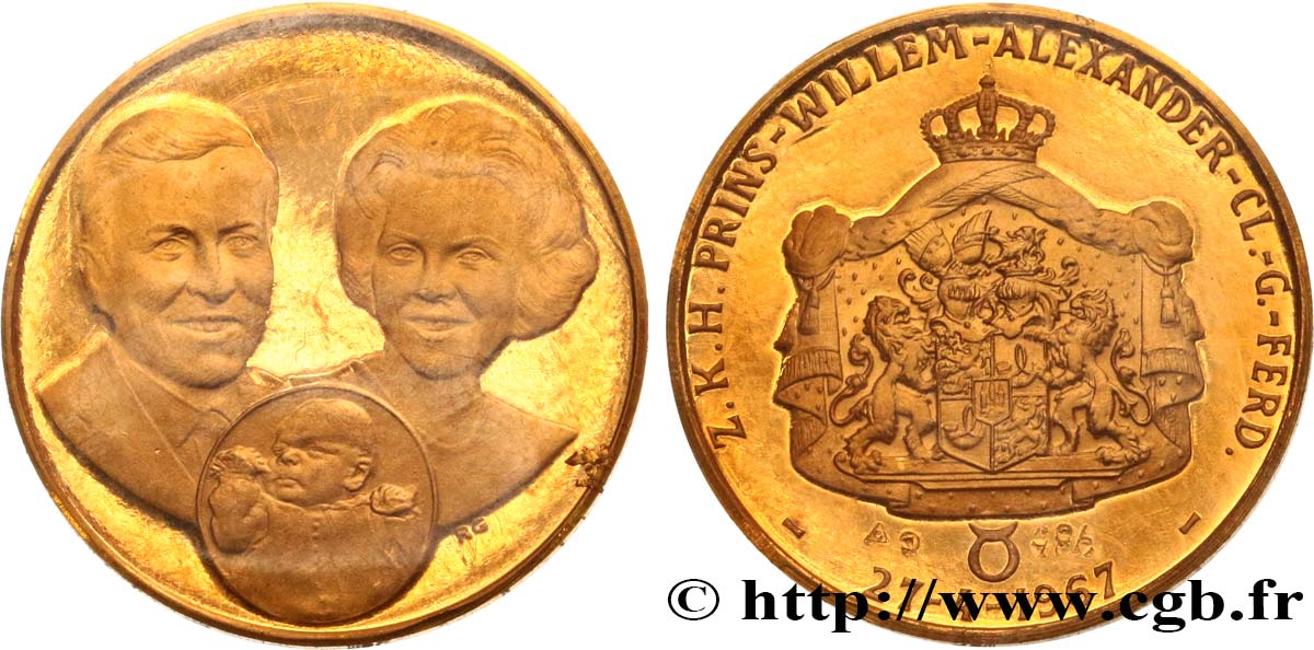 NETHERLANDS Médaille de naissance, Prince Willem-Alexandre MS