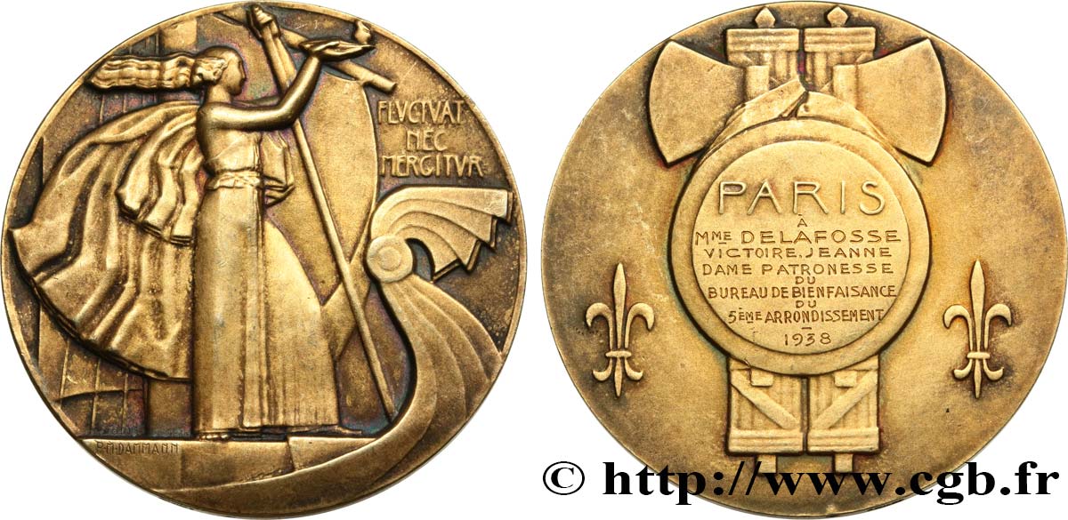 III REPUBLIC Médaille de récompense, Bureau de bienfaisance AU