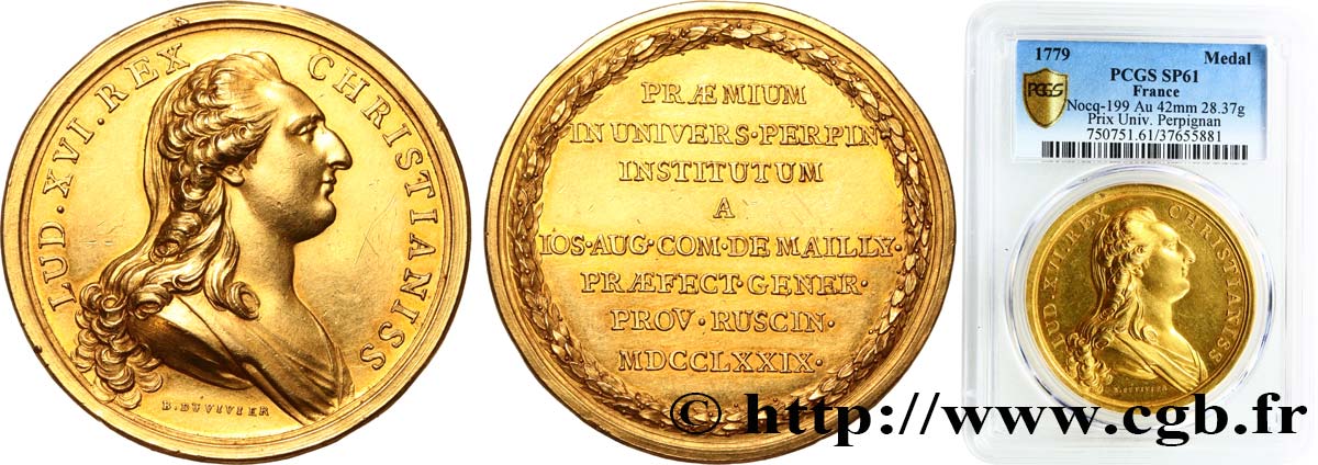 LOUIS XVI Médaille, Prix annuel de l’Université de Perpignan MS61