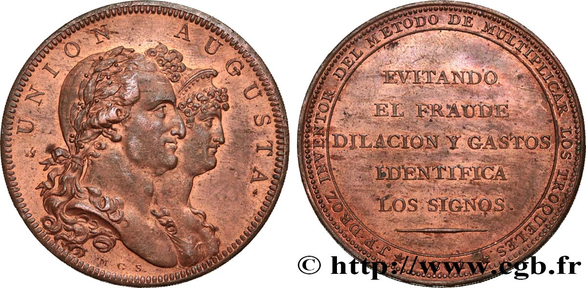 SPAIN - KINGDOM OF SPAIN - CHARLES IV Médaille, Union Augusta AU