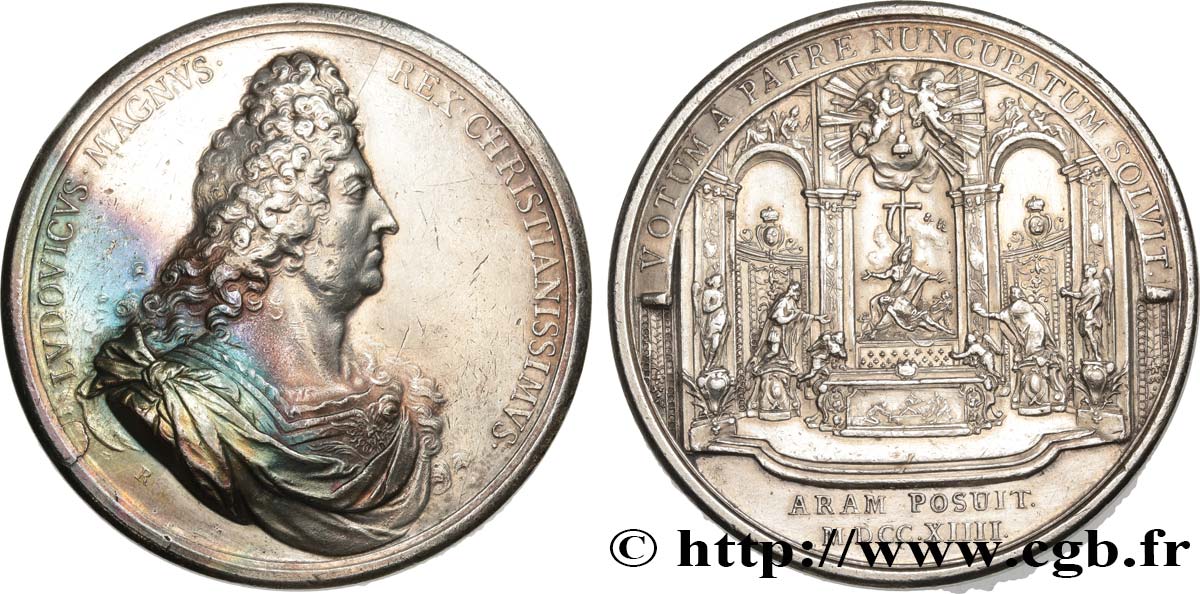 LOUIS XIV  THE SUN KING  Médaille, Consécration de l’autel de Notre Dame de Paris XF