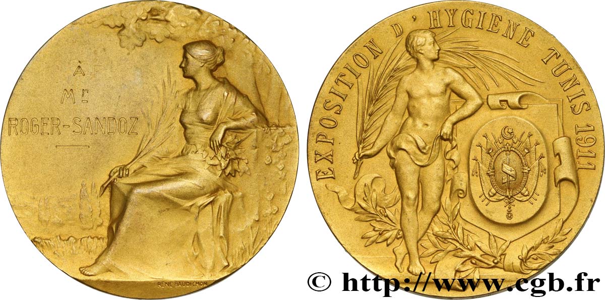 TUNESIEN - Französische Protektorate  Médaille de récompense, Exposition d’hygiène VZ