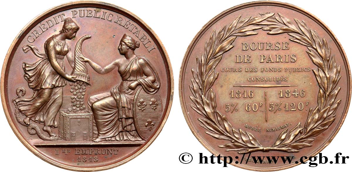 LUIS FELIPE I Médaille Crédit public rétabli, Consolidation du cours des fonds publics MBC+