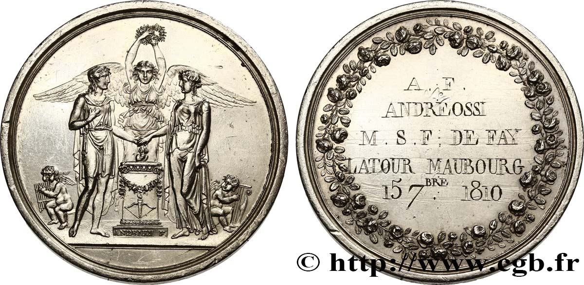 LOVE AND MARRIAGE Médaille de Mariage, Paix de Lunéville XF