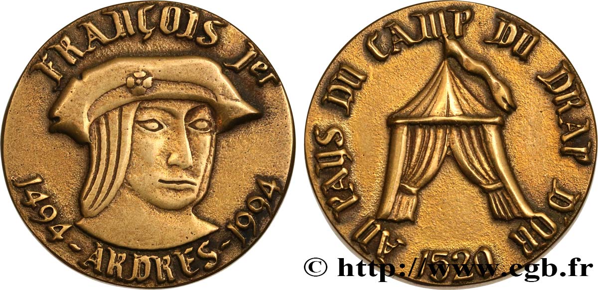 FRANCOIS I Médaille, François Ier et le camp du drap d’or AU