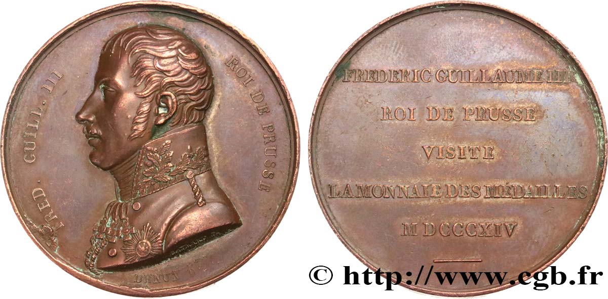PRIMER IMPERIO Médaille, Visite du roi de Prusse à la Monnaie des Médailles MBC