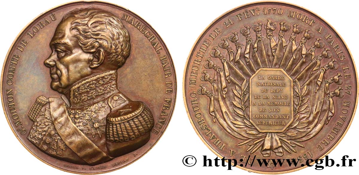 LUIGI FILIPPO I Médaille, Général Mouton, Comte de Lobau q.SPL