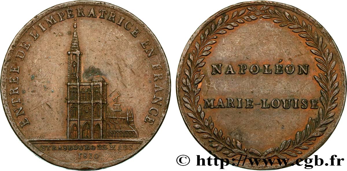 PREMIER EMPIRE / FIRST FRENCH EMPIRE Médaille, Entrée de Marie-Louise à Strasbourg XF