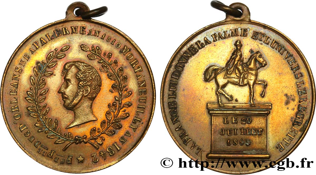 LUIGI FILIPPO I Médaille pour la mort de Ferdinand Philippe, Duc d’Orléans BB