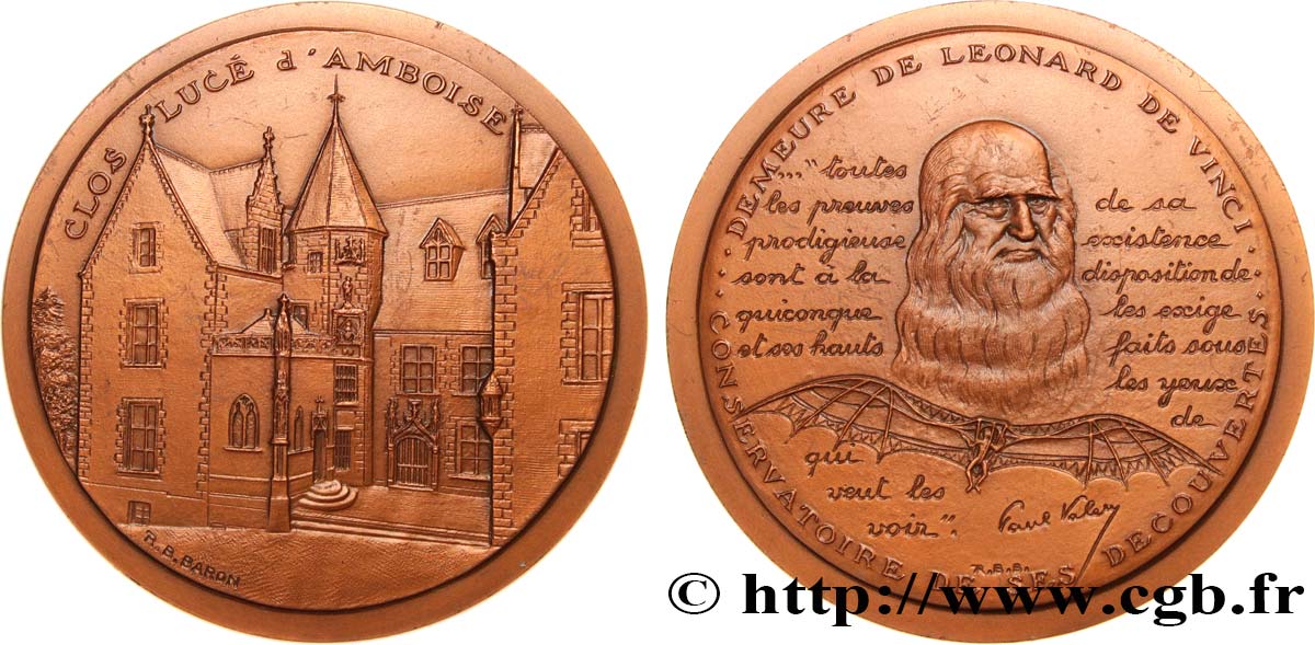 MONUMENTS ET HISTOIRE Médaille, Clos Lucé d’Amboise, Exemplaire Éditeur SUP