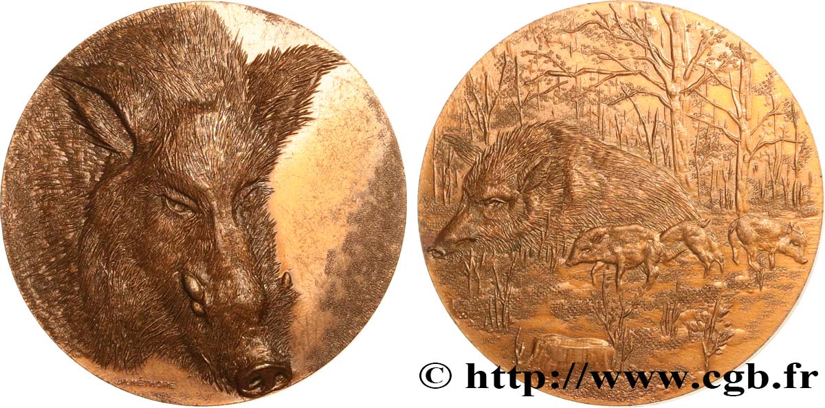 ANIMAUX Médaille animalière - Sanglier SUP