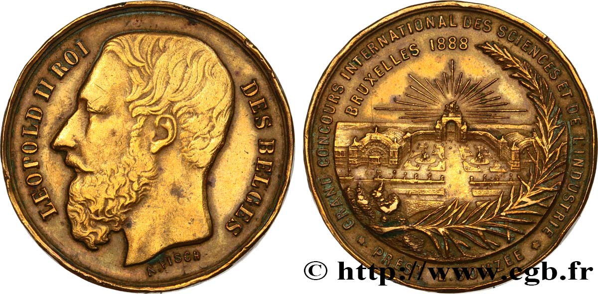 BELGIQUE - ROYAUME DE BELGIQUE - LÉOPOLD II Médaille, Grand concours international des sciences et de l’histoire XF