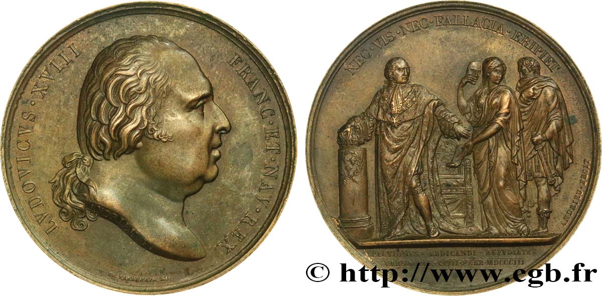 LOUIS XVIII Médaille, Refus de Varsovie AU