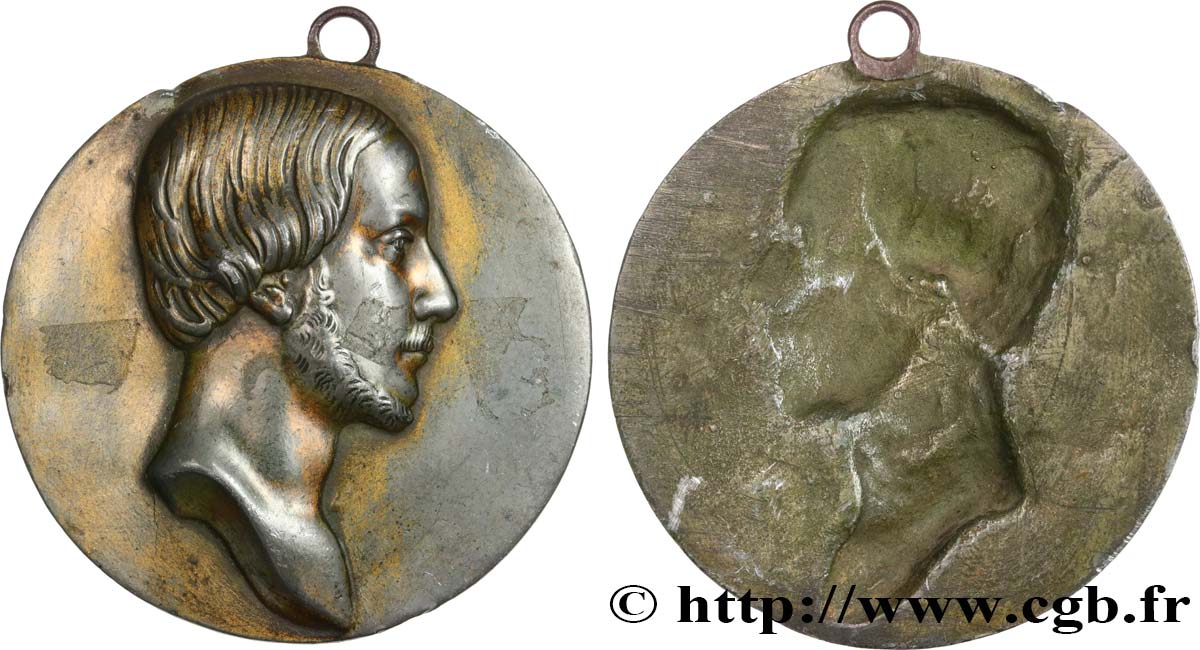HENRI V COMTE DE CHAMBORD Médaille uniface, Henri de France AU