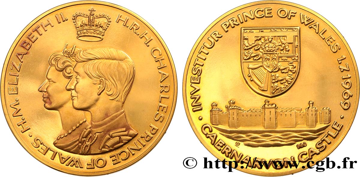 UNITED KINGDOM Médaille, Investiture du Prince Charles de Galles MS