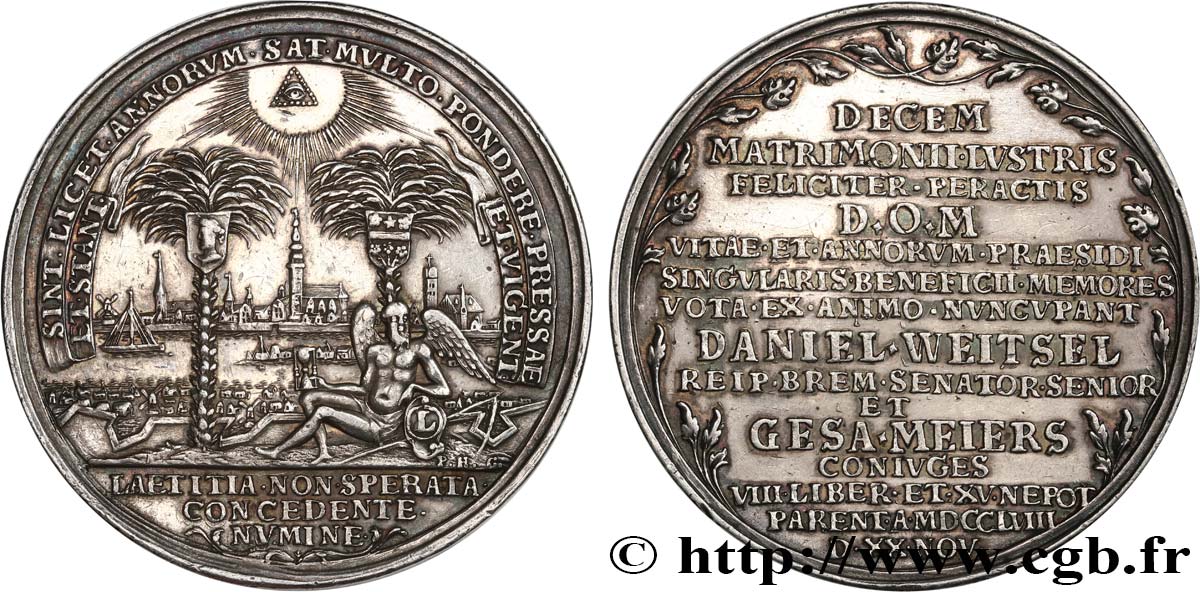 GERMANY Médaille, Noces d’or de Daniel Weitsel et Gesa née Meiers AU