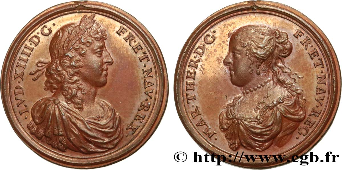 MARIE-THÉRÈSE D AUTRICHE Médaille, Mariage du roi EBC+