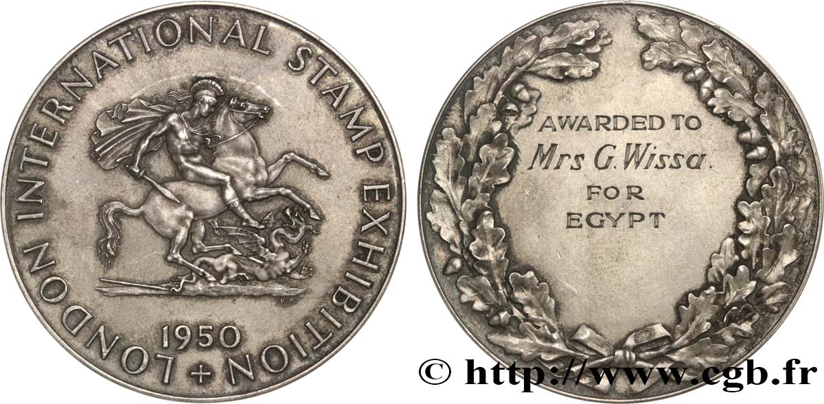 ROYAUME-UNI Médaille de récompense, Exposition Internationale de timbres TTB+