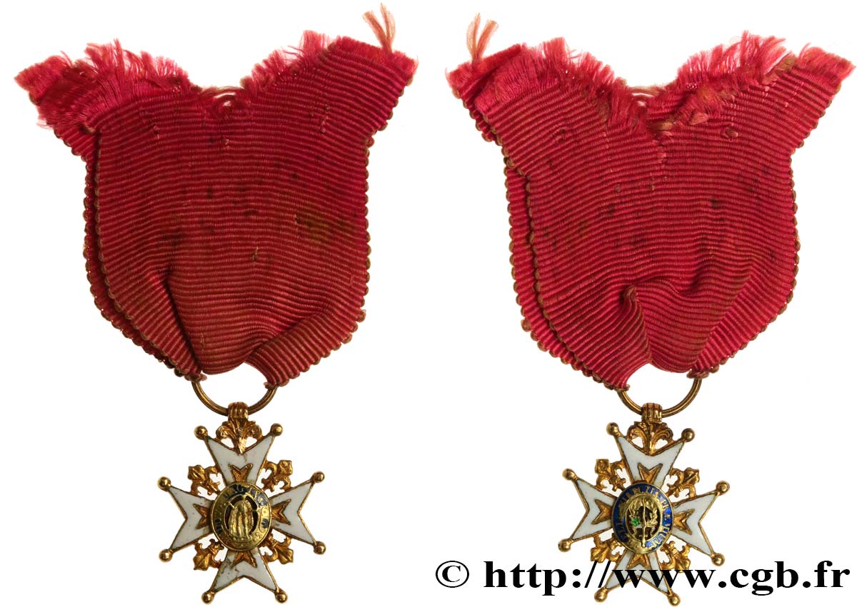 ORDRE DE SAINT-LOUIS Médaille, réduction de la Croix de Chevalier TTB+