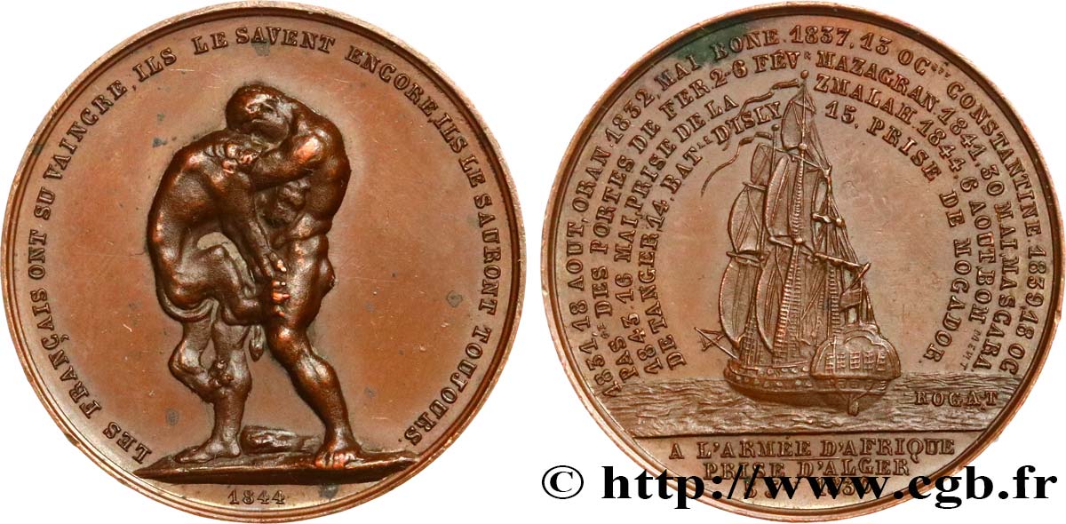 ALGÉRIE - LOUIS PHILIPPE Médaille, A l’armée d’Afrique AU