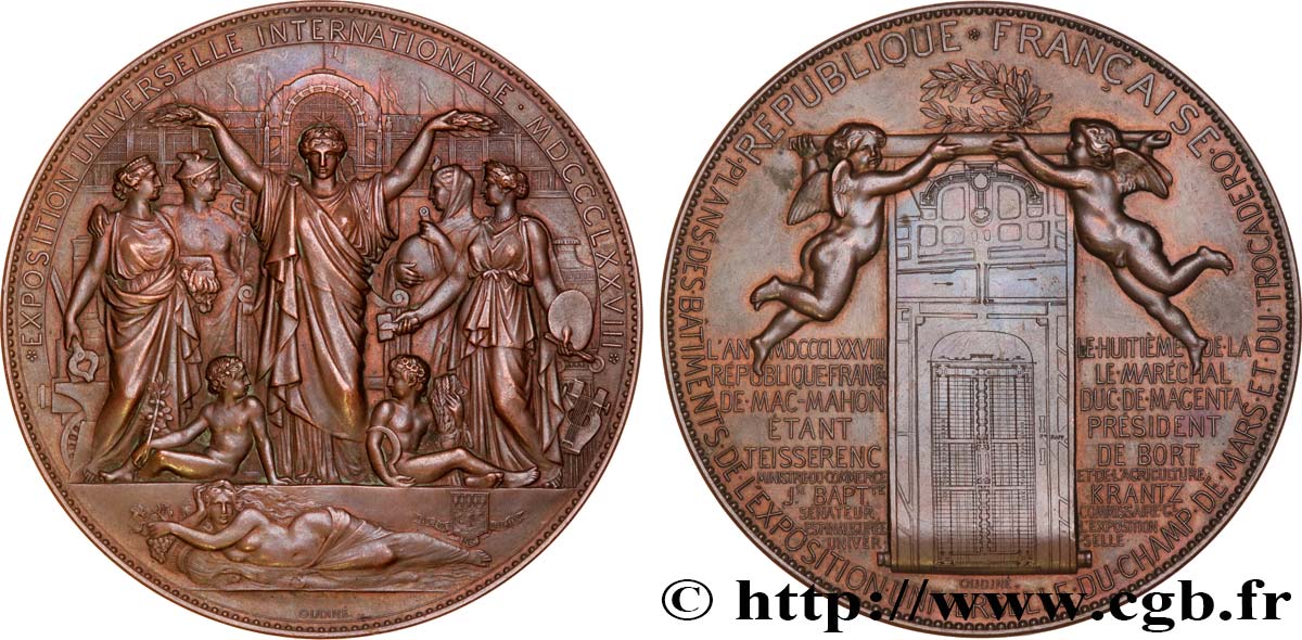 III REPUBLIC Médaille, Exposition universelle internationale AU