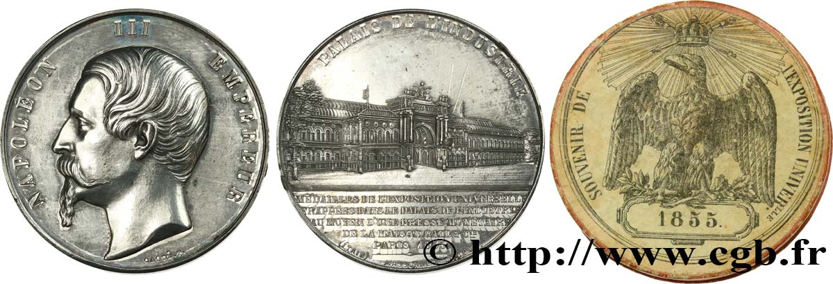 ZWEITES KAISERREICH Médaille, Napoléon III, exposition universelle fVZ