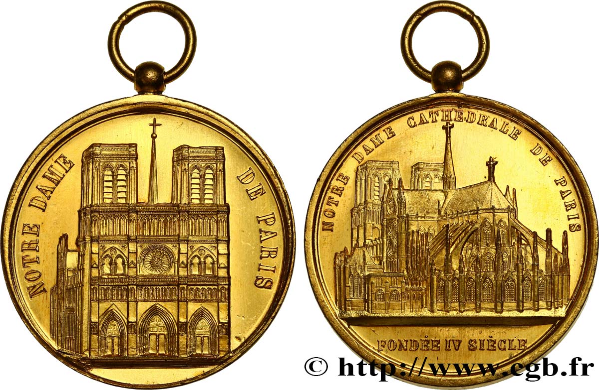DEUXIÈME RÉPUBLIQUE Médaille, cathédrale Notre-Dame de Paris VZ+