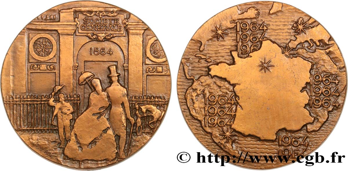 BANQUES - ÉTABLISSEMENTS DE CRÉDIT Médaille, Centenaire de la Société Générale SUP