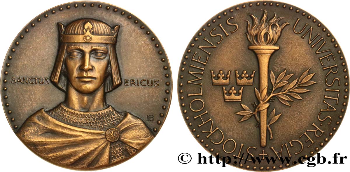 SUÈDE Médaille, Université de Stockholm, Saint Eric TTB+