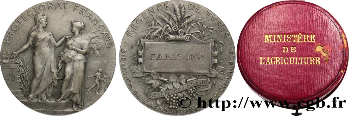 TUNISIA - FRENCH PROTECTORATE Médaille, Direction de l’Agriculture et du Commerce, Régence de Tunis AU