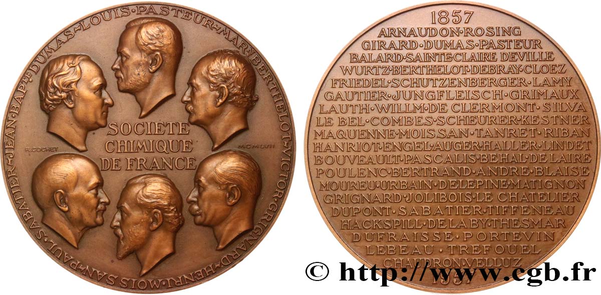 IV REPUBLIC Médaille, Centenaire de la Société chimique de France AU