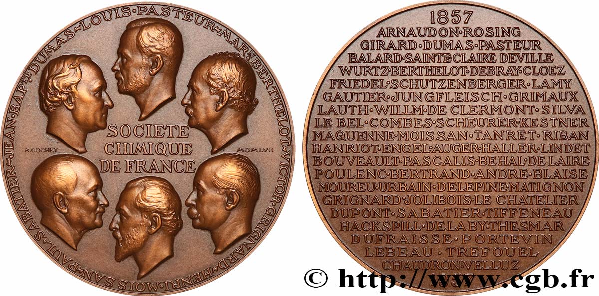 QUARTA REPUBBLICA FRANCESE Médaille, Centenaire de la Société chimique de France SPL