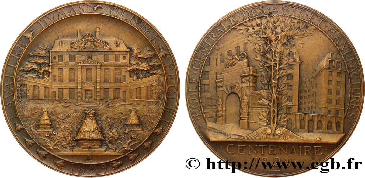 TERCERA REPUBLICA FRANCESA Médaille, Centenaire de l’École centrale de Paris MBC+