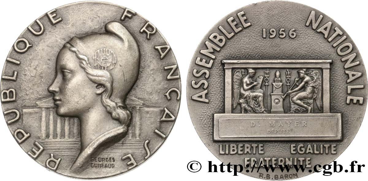 CUARTA REPUBLICA FRANCESA Médaille parlementaire, Assemblée Nationale, IIIe législature EBC