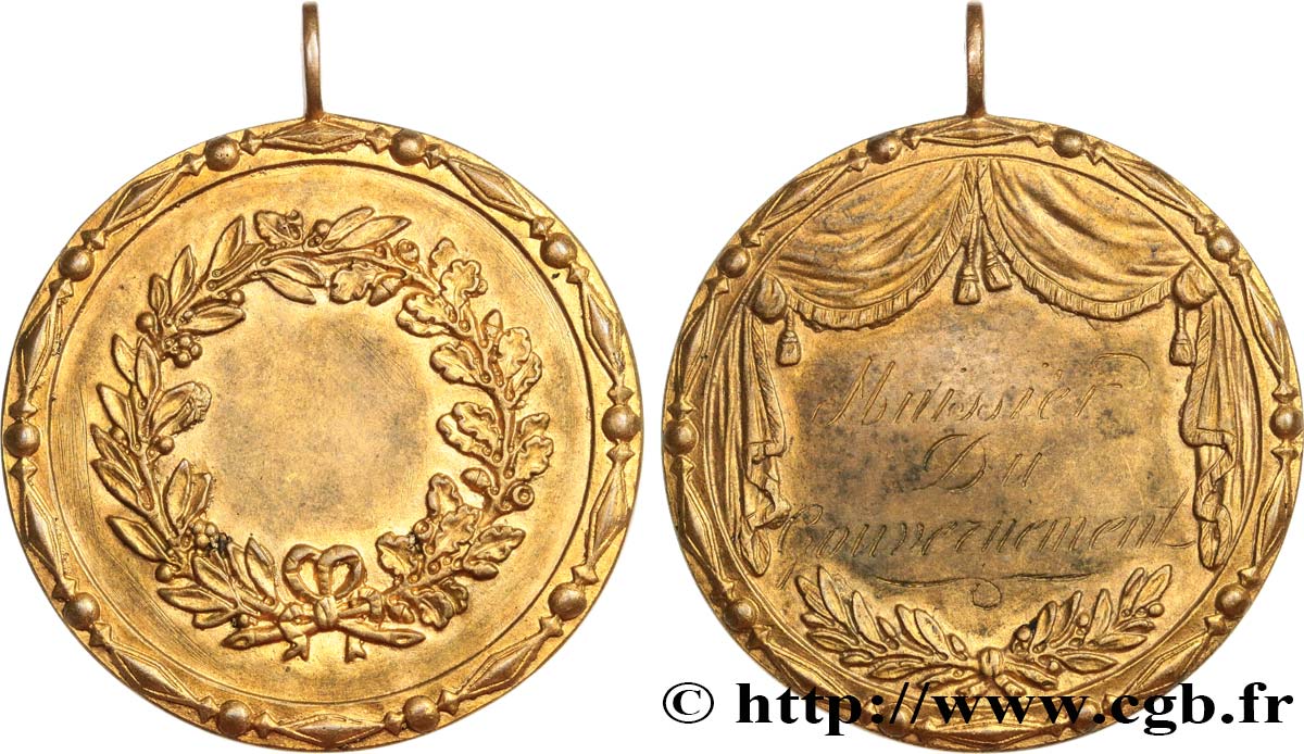 DEUXIÈME RÉPUBLIQUE Médaille d’Huissier, Gouvernement TTB+