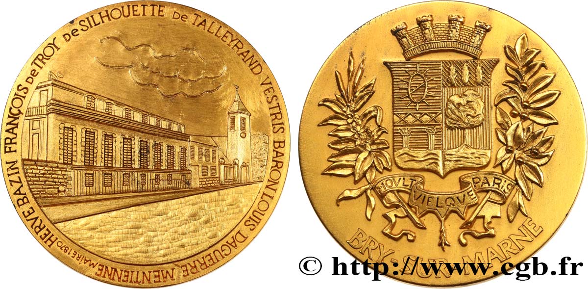 QUINTA REPUBLICA FRANCESA Médaille, Compliments de la Municipalité et du Conseil Municipal EBC