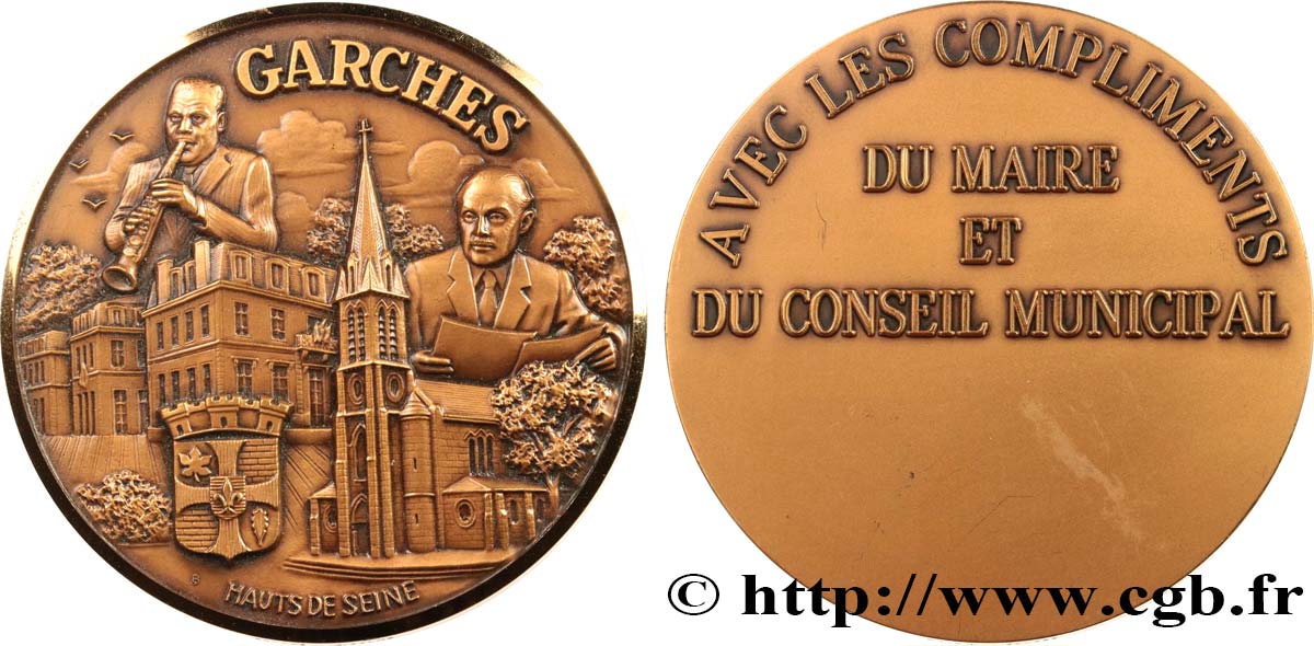 V REPUBLIC Médaille, Compliments du Maire et du Conseil Municipal AU