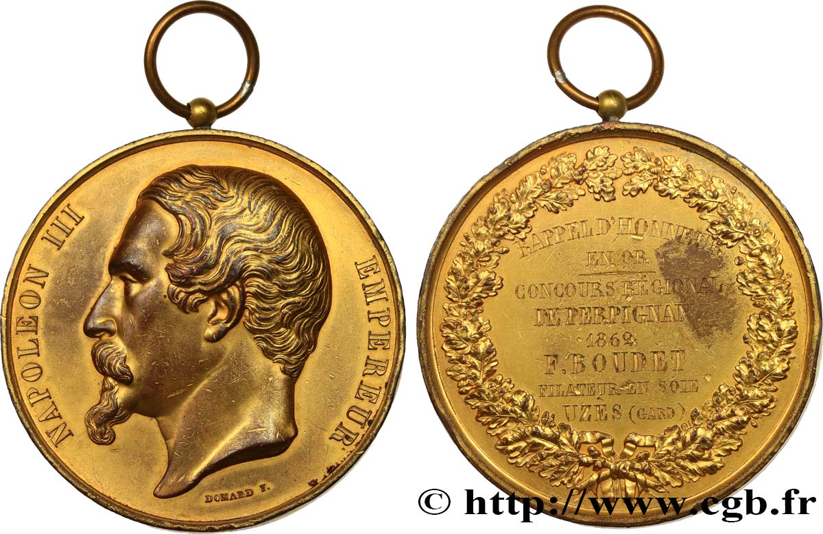 SECOND EMPIRE Médaille, Rappel d’honneur en or, Concours régional XF
