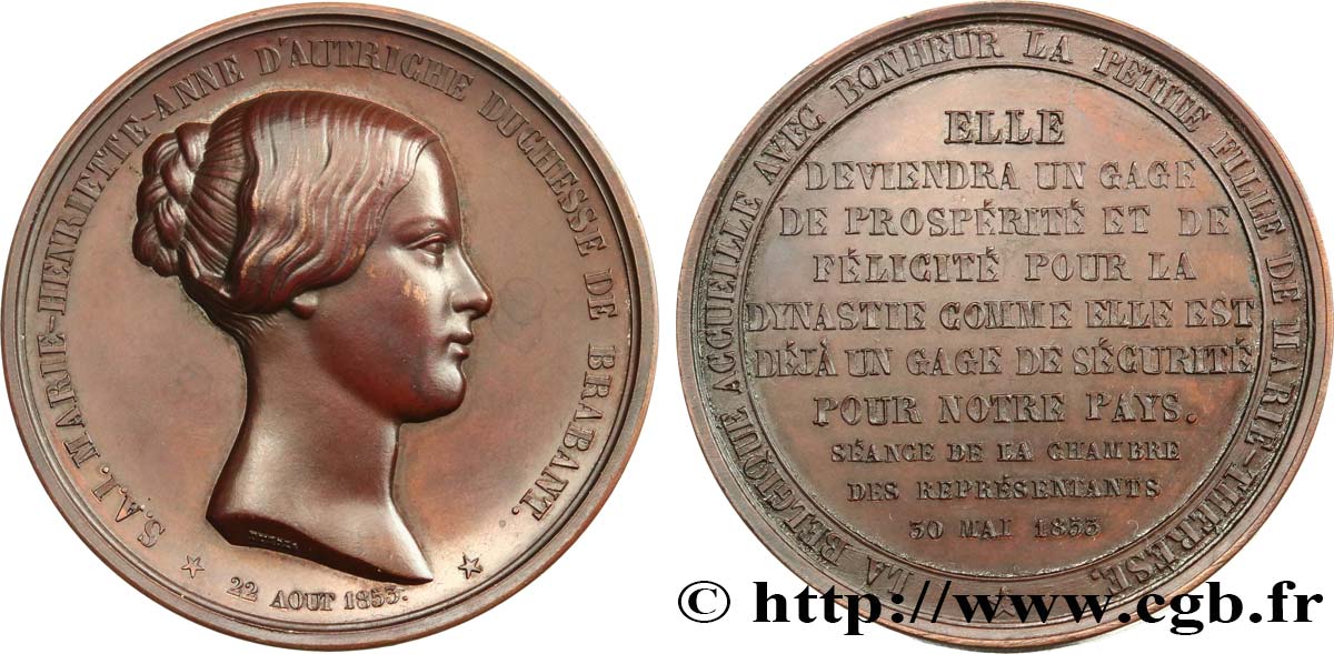 BELGIUM - KINGDOM OF BELGIUM - LEOPOLD I Médaille, Mariage de Marie-Henriette de Habsbourg-Lorraine, archiduchesse d’Autriche AU