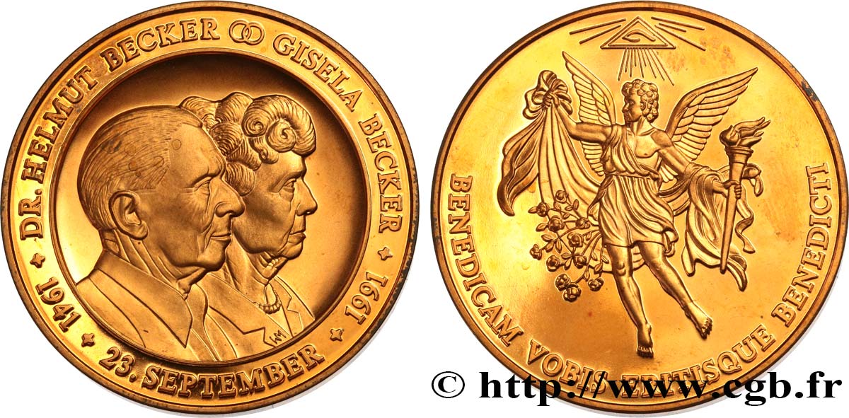 ALEMANIA Médaille, Noces d’or d’Helmut et Gisela Becker SC