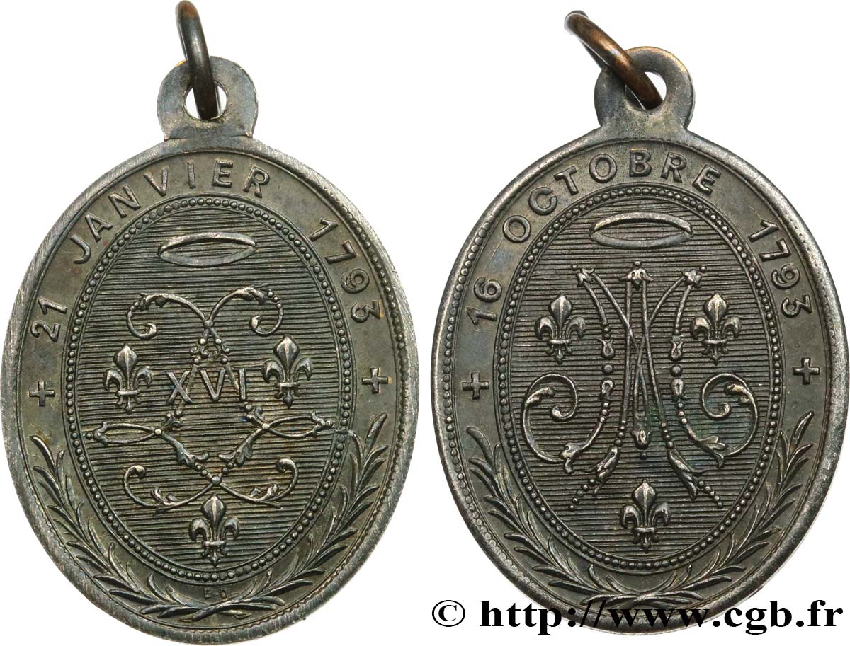 LOUIS XVIII Médaille de souvenir du roi et de la reine martyrs AU