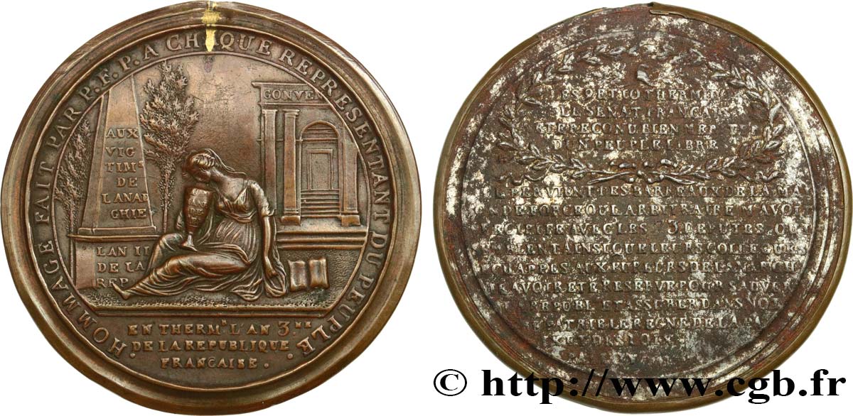 CONVENZIONE NAZIONALE Médaille de Palloy, Hommage à chaque représentant du Peuple BB/q.BB