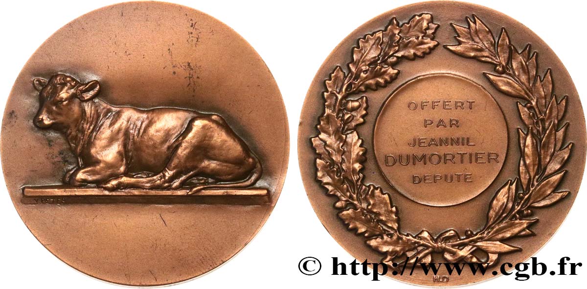 QUINTA REPUBLICA FRANCESA Médaille, Offerte par le député Jeannil Dumortier MBC+