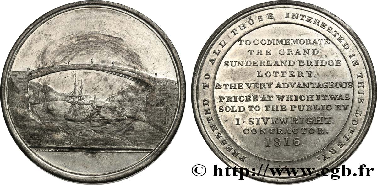 UNITED KINGDOM Médaille, Pont Sunderland XF/AU