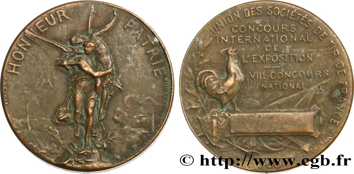 TIR ET ARQUEBUSE Médaille Honneur-Patrie, Union des sociétés de Tir de France BB