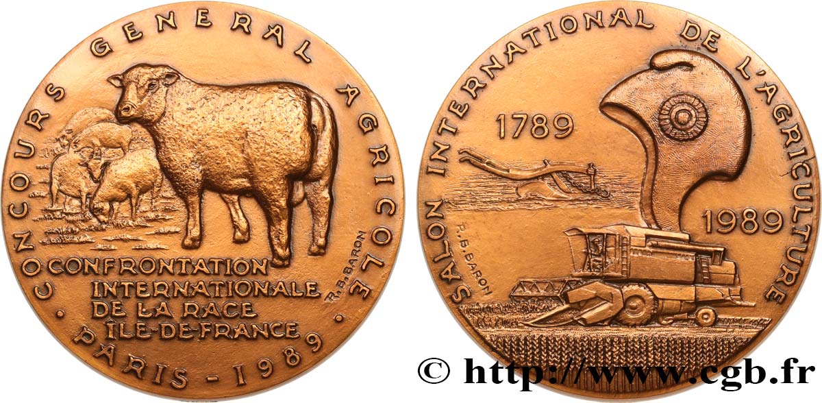 QUINTA REPUBLICA FRANCESA Médaille, Concours général agricole EBC